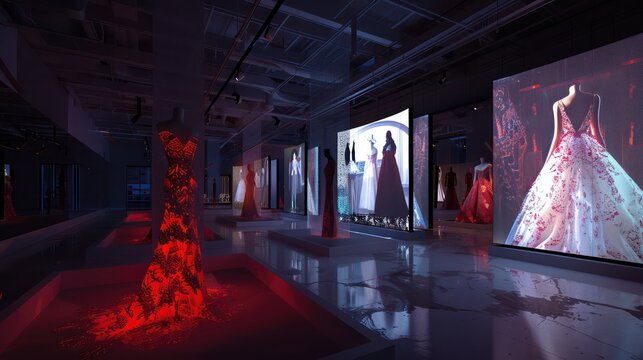 digital fashion showroom where designers showcase their collections via high-resolution 3D projections to global buyers