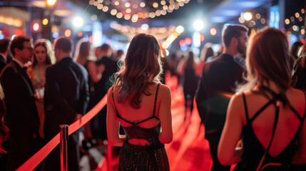 It was a glamorous event with famous celebrities walking the red carpet. It was successful for businesses involved. The event was so crowded that the background appeared blurred in photos.