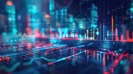Obraz premium digital financial trading platform where investors use real-time data and AI analytics to make informed decisions and execute trades