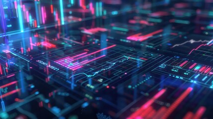 Obraz premium digital financial trading platform where investors use real-time data and AI analytics to make informed decisions and execute trades