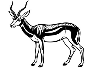Springbok Silhouette, Springbok icon vector illustration