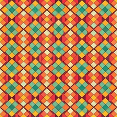 Abstract Geometric Pattern with Colorful Squares.