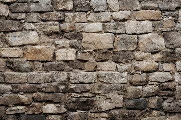 Fototapeta premium Processed collage of old ancient sand block wall texture in daylight. Background for banner