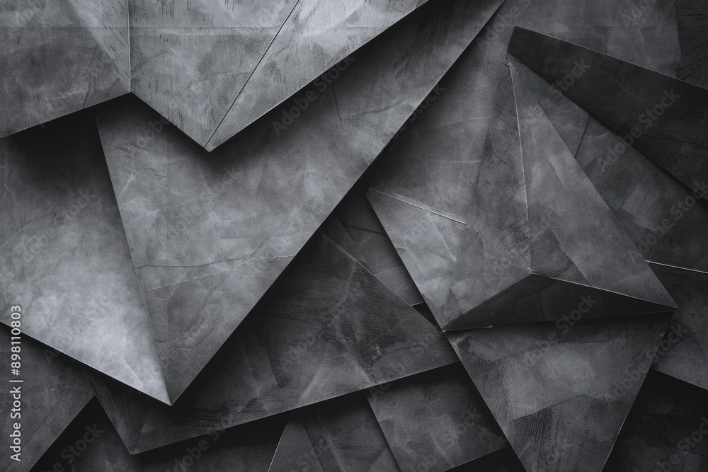 Poster modern gray geometric shapes with angular lines