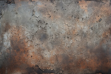 Processed collage of old rusty metal sheet texture in daylight. Background for banner