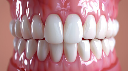 Realistic 3D models of white teeth for dental exams, whitening, and repairs. Clean and healthy looking teeth for a bright smile.