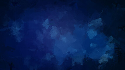 Abstract vibrant blue and dark blue oil painting background with brush strokes. High resolution full frame digital oil painting on canvas. Copy space. Painting done by me.