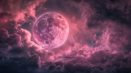 Fototapeta premium The Pink Full Moon: Metaphysical Significance and Rituals