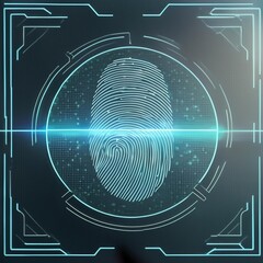 Fingerprint Technology - Scanning of Biometric Data - Hardware Identifying and Measuring Finger - Digital Personal Data - Development in Technology - Data Protection Personal Information - Privacy