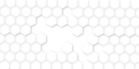 Abstract geometric background. Hexagonal technology vector abstract background. Hexagon in technology futuristic modern background vector illustration. White honeycomb texture grid.