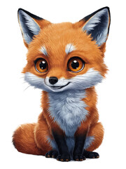 Fototapeta premium Isolated PNG baby fox, GENERATIVE AI