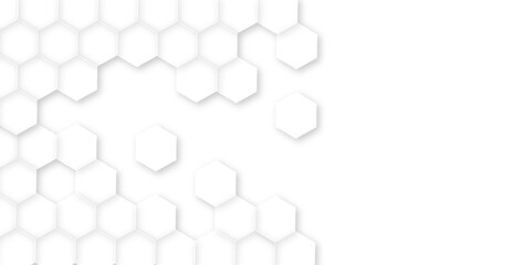 Abstract geometric background. Hexagonal technology vector abstract background. Hexagon in technology futuristic modern background vector illustration. White honeycomb texture grid.