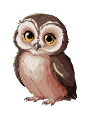 Obraz premium Isolated PNG baby owl, GENERATIVE AI