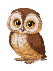 Naklejka premium Isolated PNG baby owl, GENERATIVE AI