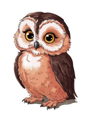 Naklejka premium Isolated PNG baby owl, GENERATIVE AI