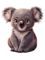 Isolated PNG baby Koala, GENERATIVE AI