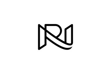 Letter RN or NR Logo Design Vector 