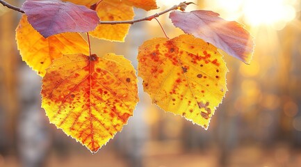 autumn leaves on the tree
