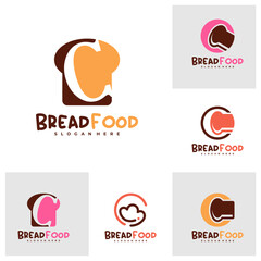 Set of Bread with C logo vector template, Creative Bread logo design concepts