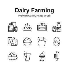 Take a look at this beautifully designed dairy farming icons set