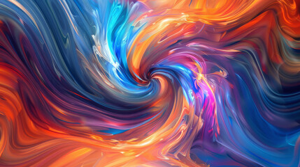 Fototapeta premium Vibrant swirling colors flow and blend in a dynamic abstract background.