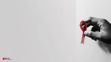 Design for World AIDS Day banner, the red ribbon is a sign of unity among HIV-positive people, paper illustration, and 3d paper.art