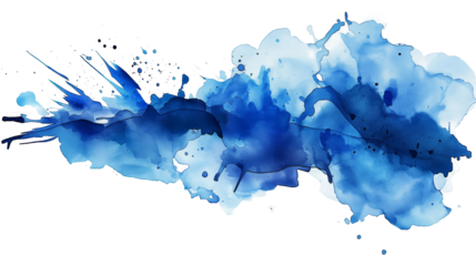 Artistic Blue Paint Splash on Transparent Surface