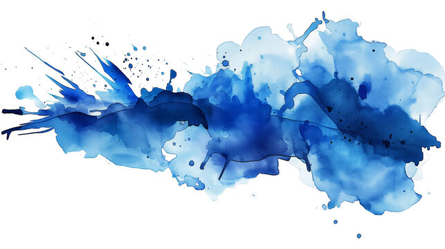Artistic Blue Paint Splash on Transparent Surface