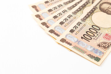 白背景に一万円札