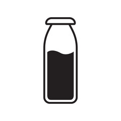 Milk Bottle Flat Icon Illustration
