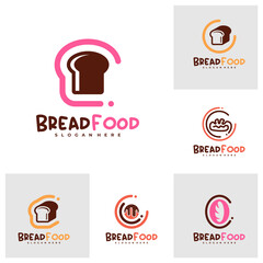 Set of Bread with C logo vector template, Creative Bread logo design concepts