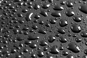 Water drops on a black background. Texture