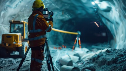 Fototapeta premium high-resolution digital surveying system used by geologists to map underground structures and search for minerals using advanced sensors