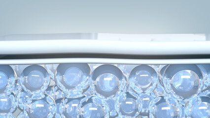 Serum drops flowing down the skin layer used as a background for skin care and beauty products. 3D rendering.