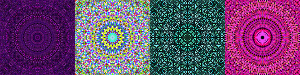 Seamless geometrical mandala pattern set