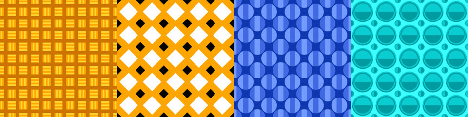 Seamless geometric threetone pattern set