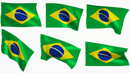 national flag background image,wind blowing flags,3d rendering,Flag of Brazil