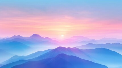 Mountain range during sunrise focus on, breathtaking vista, vibrant, Overlay, mountains