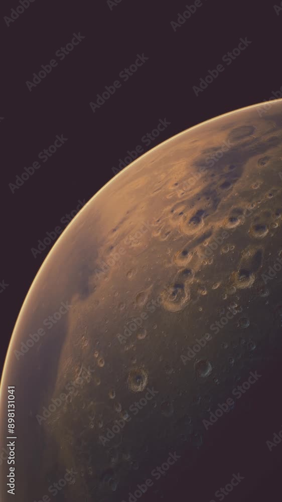 Poster amazing red planet mars in deep stellar space. elements furnished by nasa