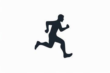 This image depicts a stylized silhouette of a person running, captured in mid-stride. The image emphasizes movement, energy, and an active lifestyle.