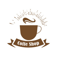 Coffee shop logo. Retro coffee badge, modern coffee logo, coffee shop logo vector
