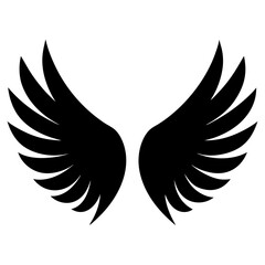A pair wings silhouette vector illustration
