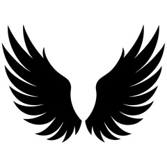 A pair wings silhouette vector illustration

