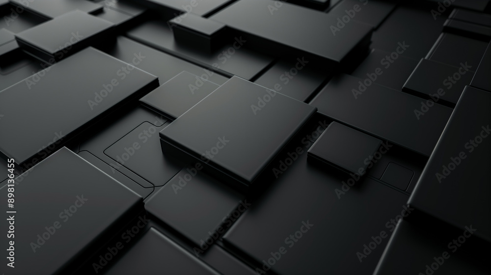 Poster a black and white image of a computer chip. the image is made up of many small squares, and the squa