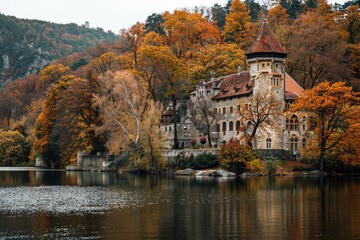 Obraz premium Lake house or villa