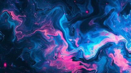 Obraz premium Mesmerizing cosmic scene with swirling blue and pink nebula clouds on abstract space background