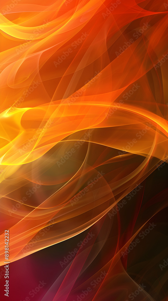 Poster vibrant abstract background featuring flowing waves of orange and yellow hues blending seamlessly ag