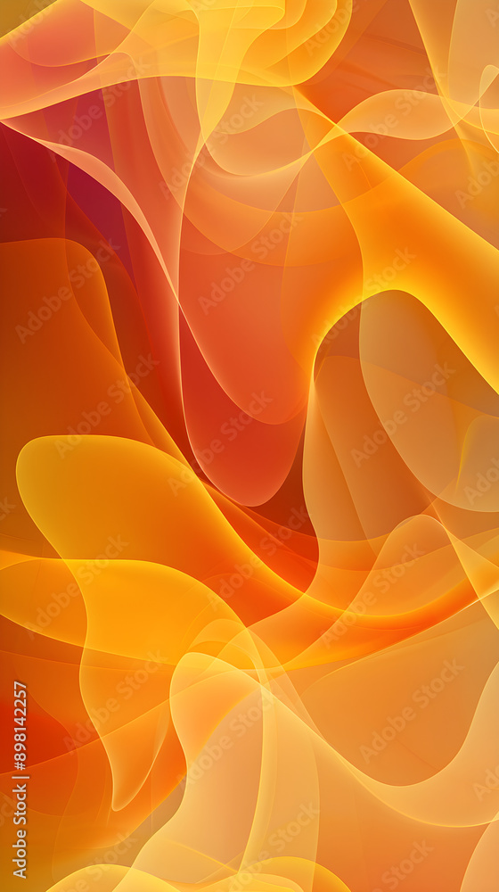 Poster vibrant swirls of orange and yellow create a dynamic abstract background, blending fluid shapes and 