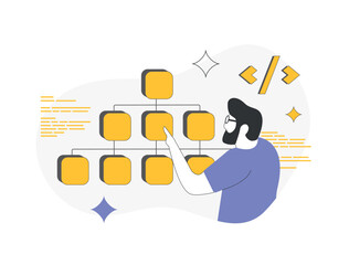 XML Sitemap for better website indexing and seo, URL listing. XML sitemaps enhance site structure, helping search engines crawl and index effectively. Seo best practices vector illustration
