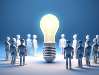 a light bulb surrounded by small figures